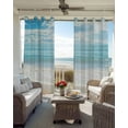 thumbnail image 4 of Blue Ocean Blackout Curtains, Light Blocking Print Window Curtains, Coastal Sea Beach Shore Sky Waves Scenery Thermal Insulated Window Drapes for Living Room Kitchen Cafe 2 Panels, 84"W x 63"L, 4 of 9
