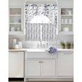 thumbnail image 3 of Dark Blue Grey Botanical Swag Curtains for Living Room/Bedroom Windows, Spring Floral Summer Farmhouse Kitchen Curtains and Valances Set 36 Inch Length, Light Filtering Swags Valance Curtain Panels, 3 of 5