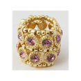 thumbnail image 1 of Goldtone Cristal Violet Clair 2 Rangées Disque Bague de Mode Extensible, 1 of 1