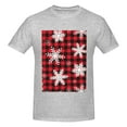 thumbnail image 4 of Bingfone Snowflakes On A Buffalo Plaid Men'S Loose Fit Short-Sleeve Pocket T-Shirt, 4 of 7