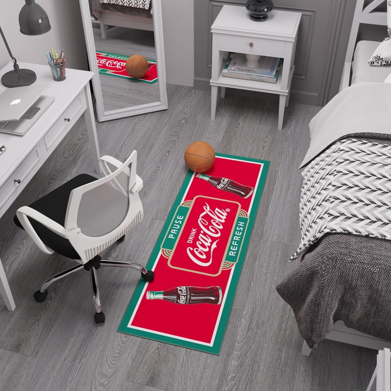 Ottomanson Coca-Cola Vintage Non-Slip Rubberback Runner Rug 20x59