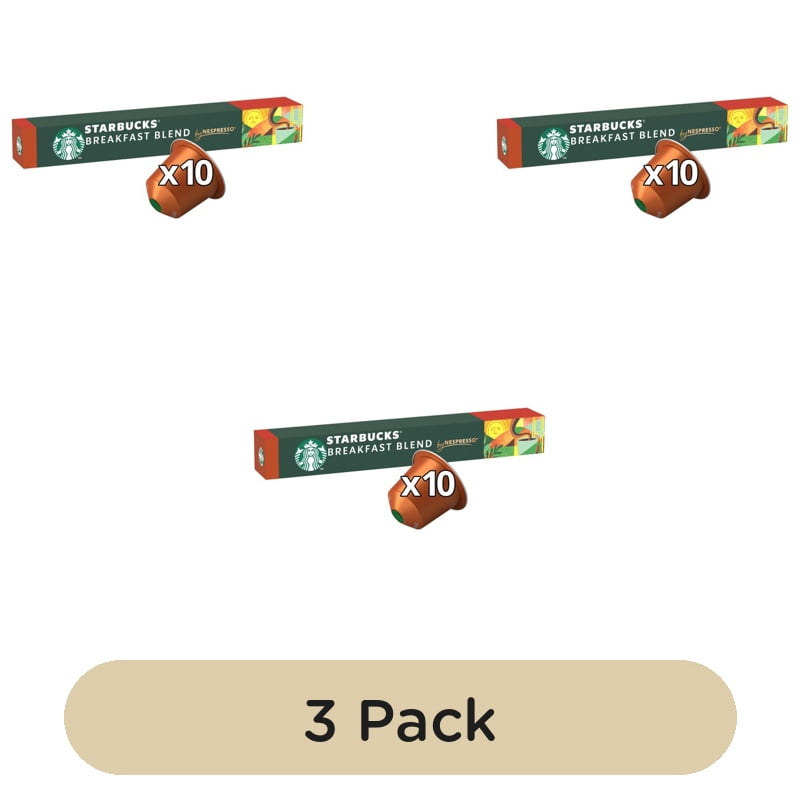 Starbucks by Nespresso Breakfast Blend Pods, 10 pods per pack, British Import (Pack of 3)
