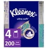 Kleenex Ultra Soft, Non-Lotion, 70 Facial Tissues per Box, 4 Flat Boxes
