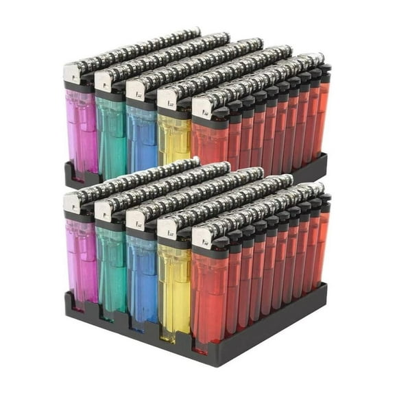 50 Cigarette Wholesale Disposable Lighters Pack Of 50 with Stand
