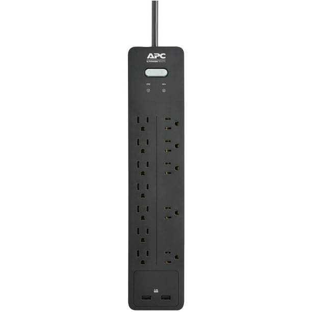 APC 12Outlet Surge Protector Power Strip with USB Charging Ports, 2160