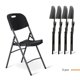 thumbnail image 1 of Set 5 Sillas Plegables De Plástico Jardin Fiestas Eventos Color Negro, 1 of 9