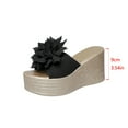 thumbnail image 6 of Bkhluea Women's Wedge Sandals Platform Espadrille Heel Flower Slip On Casual Summer Slides, 6 of 6