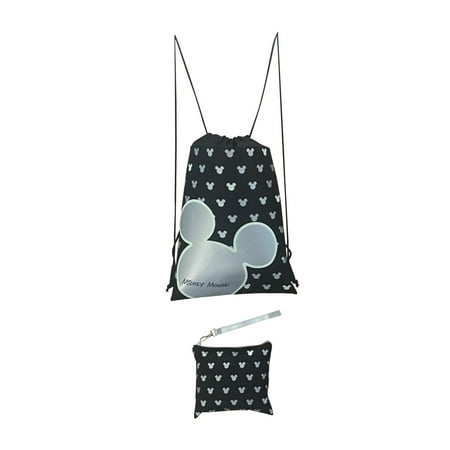 - Disney Mickey Mouse Glow in the Dark Drawstring Backpack with Bonus Wristlet Wallet