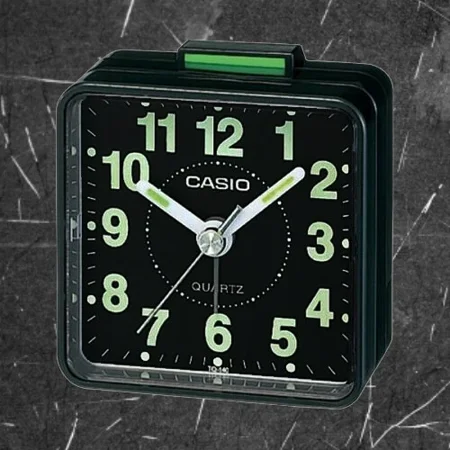 QUEST -Casio Tq140-1D Travel Clock Quartz Alarm Clock Neobrite Black W Battery New