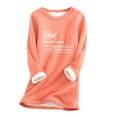 thumbnail image 3 of Jinhomg Womens Loose Sherpa Sweatshirts Casual Letter Print Crewneck Pullover Tops Fall Winter Plus Size Warm Comfy Fleece Lined Pullovers Daily Wear Spring Saving Today Hot Pink M, 3 of 4