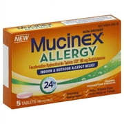 Mucinex Allergy Indoor & Outdoor Allergy Relief Tablets, 180mg, 5 count