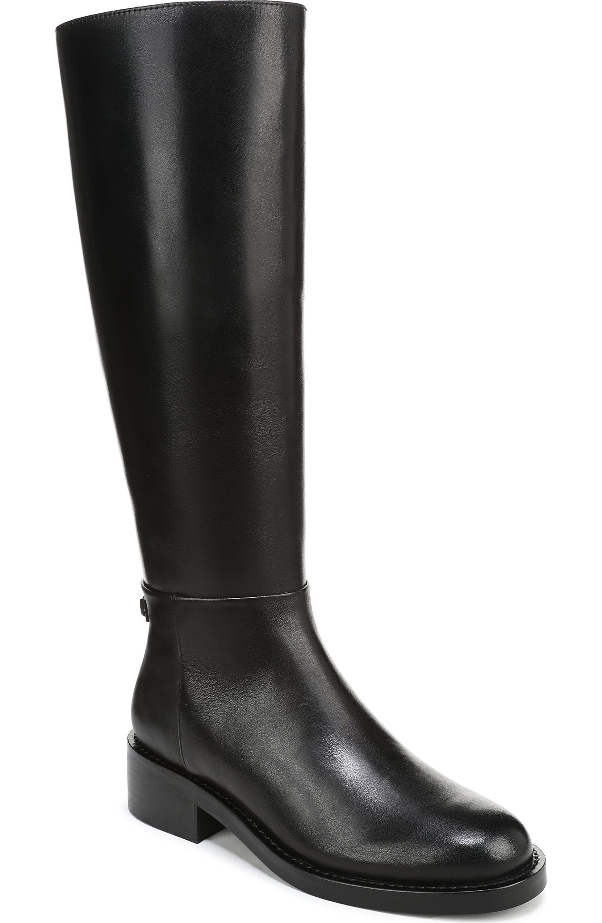 Sam Edelman Women's Lyla Knee High Boot Black Leather Wide Calf