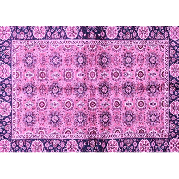 Ahgly Company Indoor Rectangle Abstract Purple Modern Area Rugs, 2' x 5'