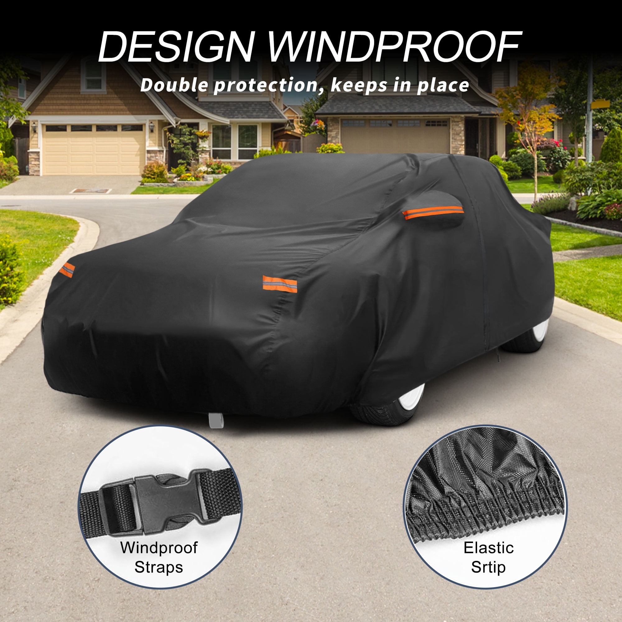 Unique Bargains Full Car Cover Black for Mazda MX-5 Miata 157.48"x68.9"x45.28"