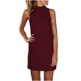 thumbnail image 1 of Babysbule Liquidation Robe d'Été pour Femme Femmes Décontractée Col Rond Classique Manches Longues Couleur Unie Robe Ample, 1 of 6