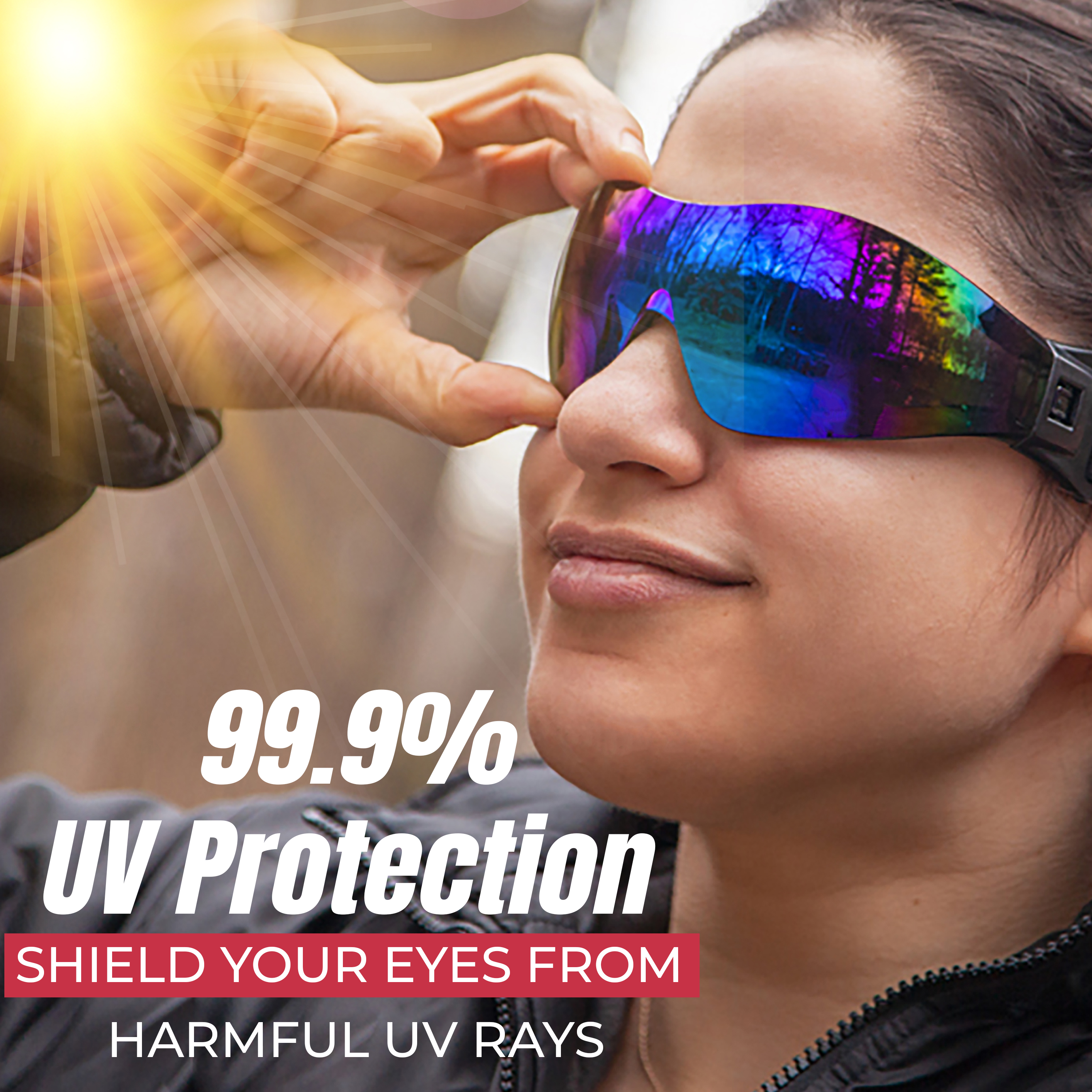 Safe Handler Mirage Blue Mirror Safety Goggles, ANSI Z87.1 Anti-Scratch, UV Protection (Pack of 1)