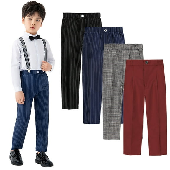 YTDSCS 1-14 Years Boys Pockets Straight Dress Pants Teen Kids School Uniform Suit Pants Toddler Spring Autumn Fashion Casual Trousers Pants