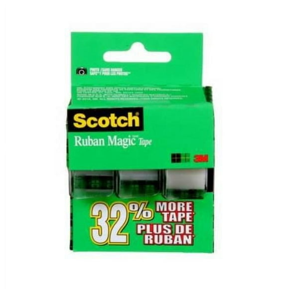 Ruban Magic(MC) Scotch®, 3105X-02-C, 19 mm x 10,1 m (3/4 po x 11 v) Ruban 3105X-02-C Magic Scotch®