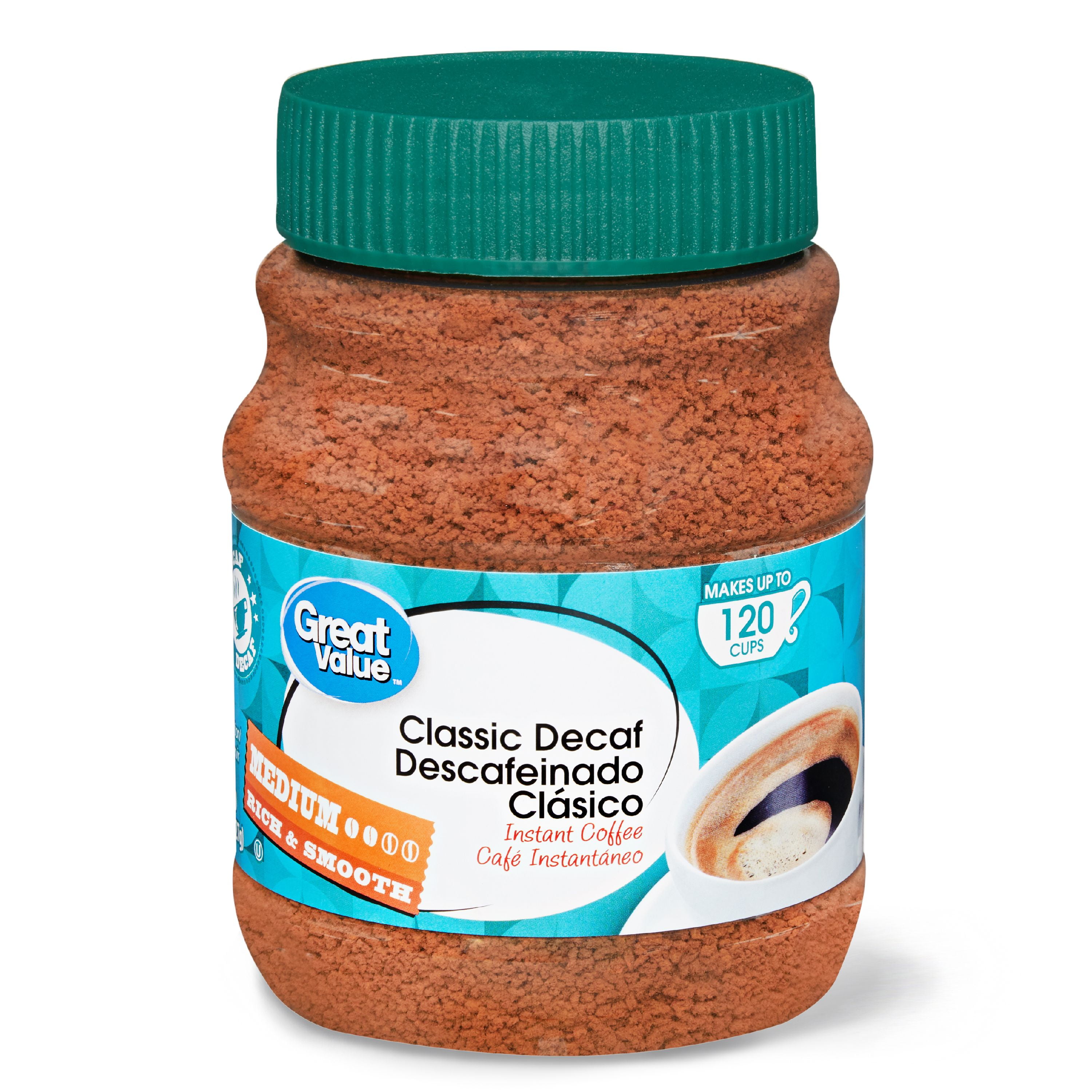 Great Value Classic Decaf Instant Coffee, Medium Roast, 8 oz Walmart