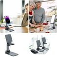 thumbnail image 2 of GHSOHS Phone Holder Mobile Phone Tablet Stand Desktop Foldable Phablet Phone Stand Black Adjustable Phone Mount for Pad Desktop Stand Base, 2 of 7