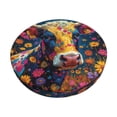 thumbnail image 2 of Round Bar Stool Seat Covers, Colorful Daisy Sunflower Cow Elastic Round Chair Cover Stool Seat Slipcover Bar Stool Cushions Round Pad for 12-14 inch, 2 of 7