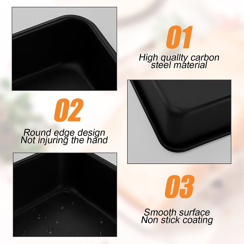 EXERAUO 9 x 11 in Baking Sheet Pans of 2, Heavy Duty Deep Size Baking Pan Nonstick Oven Pans for Cooking Brownie, Toaster Oven Pans, Easy Clean & Food Safe