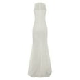 thumbnail image 5 of Lolmot White Dress Women Sexy Fashion Sleeveless Slit Lace Stitching Dress Solid Color Slim Fit Long Dresses Evening Cocktail Dress, 5 of 5