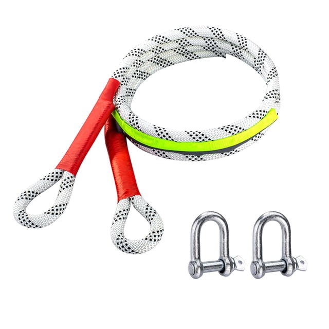 B Corde de Remorquage pour Voiture Sangle de Remorquage d'Urgence avec Crochets en Acier Haute Élasticité pour Récupération de Véhicule Usage Extérieur 157.5X2.0X2.0In 1.3Lb