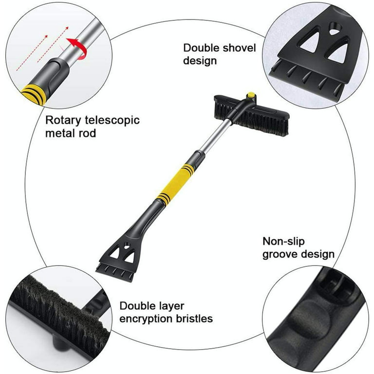Boxgear 31 Extendable Car Snow Brush with Ice Scraper, 360 Degree Rotation  Scratch-Free Snow Removal Broom, Snow Scraper with Brush, Extendable Snow