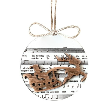 

FORYULIK Christmas Beads Garland Christmas Decoration Pendant 2D Acrylic Printing Pendant Snowman Bell Tree Music Score Pendant Christmas Tree White Music Score Pendant Room Decoration
