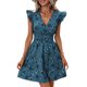 thumbnail image 4 of Vestido Corto de Verano Cintura Cinchado Gran Impresión de Flores sin Mangas, Vestido de Verano Sexy Y Informal, 4 of 4