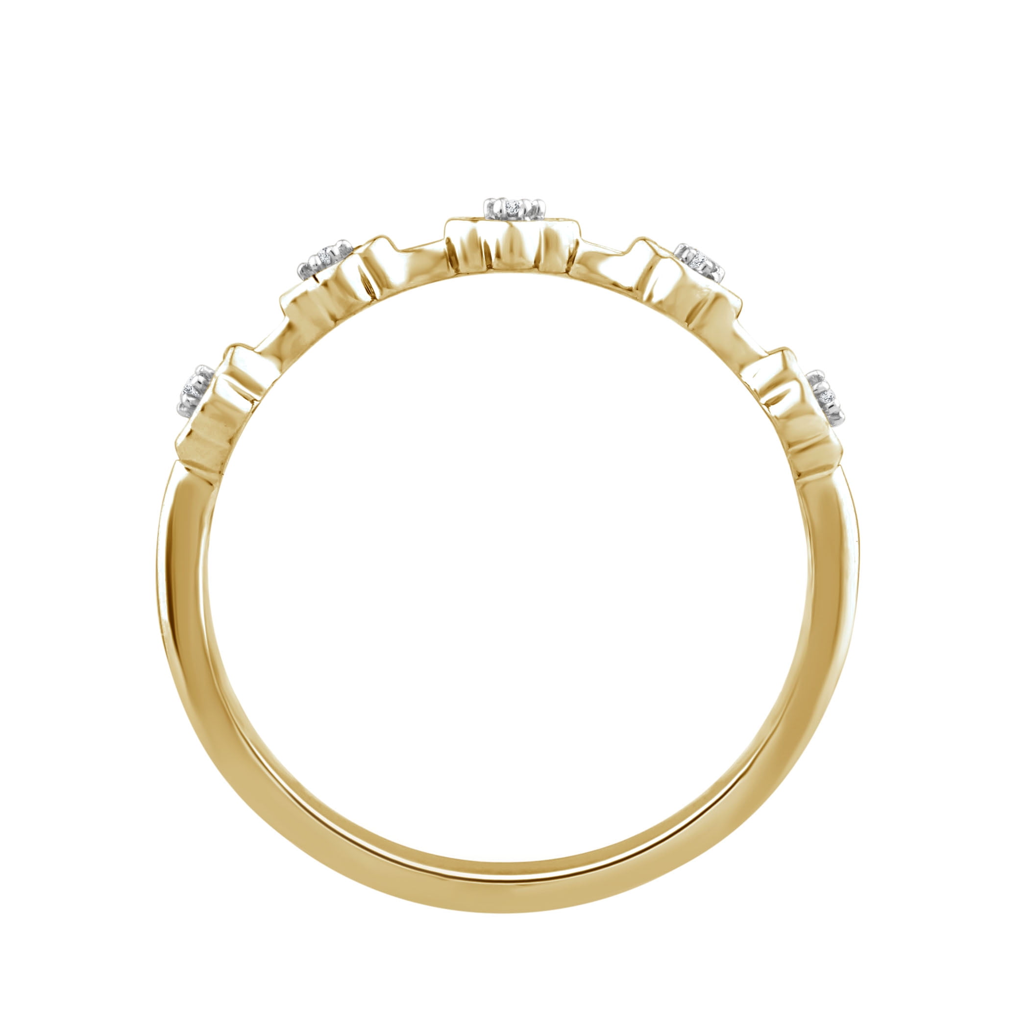 COLOR OF LOVE Sunflower Diamond Floral Band 1/6 ct. t.w. in 10K Yellow Gold, [includes Love Card]