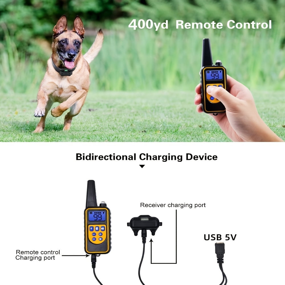 Rechargeable Dog Training Collar for 2 Dogs - Safe and Effective Electric Shock Collar for Obedience Training and Behavior Correction