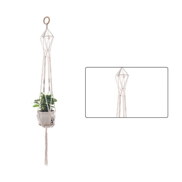 Yuarrent Cestas colgantes 100 hechas a mano, soporte para plantas, macramé, colgador de plantas, maceta para colgar en la pared interior, soporte para Jardín y Patio No.33 Yuarrent HA001777-33