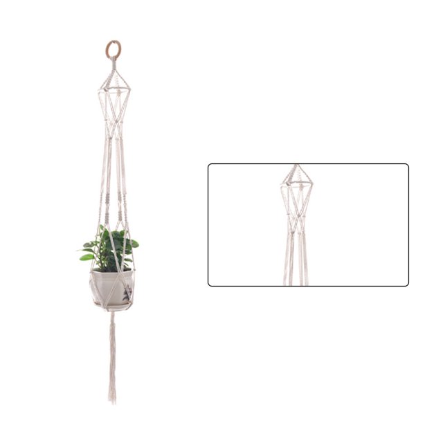 Bearachild Cestas colgantes 100 hechas a mano, soporte para plantas, macramé, colgador de plantas, maceta para colgar en la pared interior, soporte para Jardín y Patio No.33 Bearachild HA001777-33
