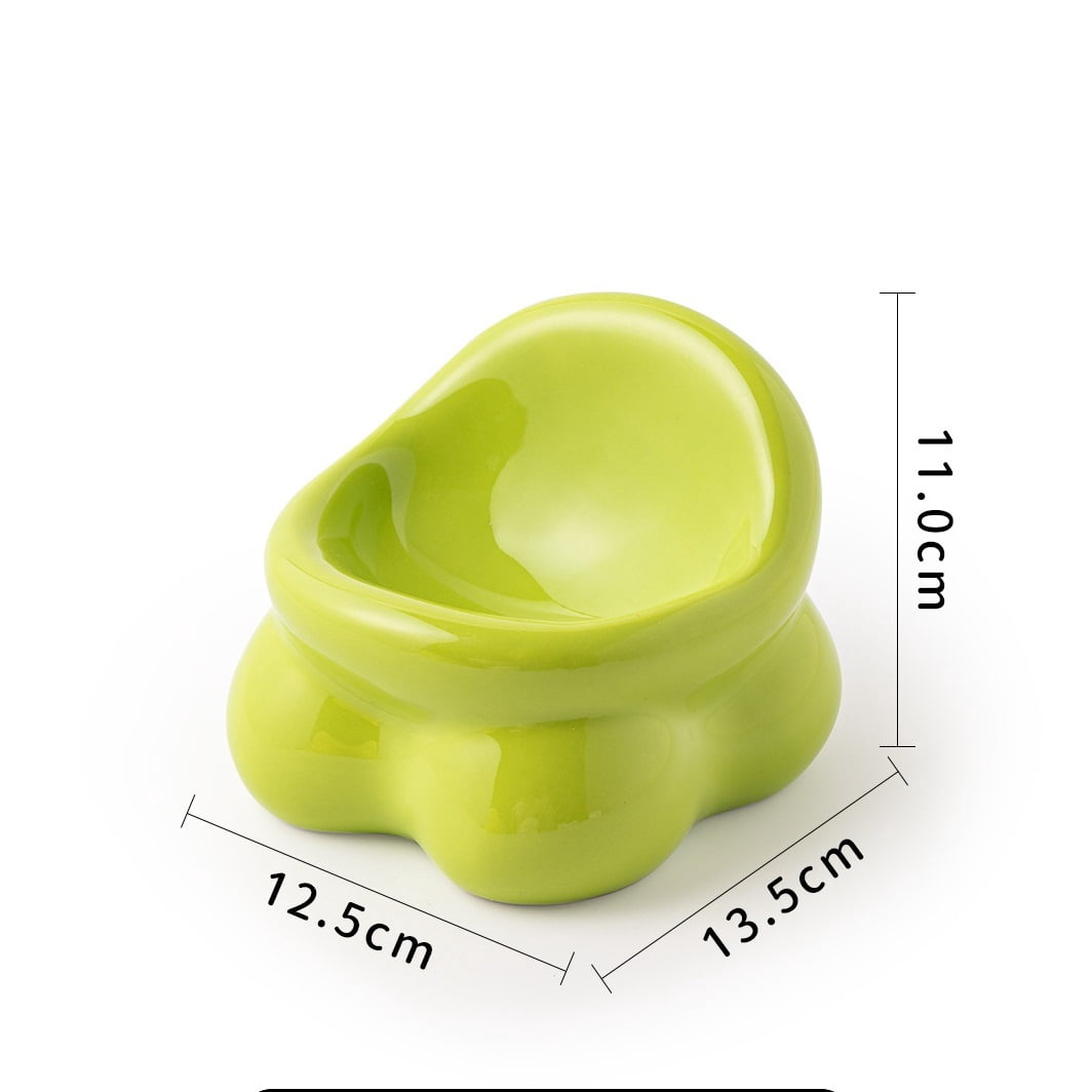 Elevated Ceramic Pet Bowl, Spine Friendly Raised Feeding Bowl, Stylish Food Basin for Cats and Dogs