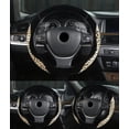 thumbnail image 2 of Leopard Print Steering Wheel Cover, 15 Inch Universal Fit for Most Vehicles, Soft, Durable Grip Cover for Women and Men, Protects Hands from Heat & Cold, 2 of 9