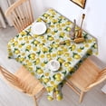thumbnail image 2 of Yellow Lemon Fruit Leaves Beige Pattern Square Tablecloth,Waterproof Square Table Cover,Wipeable Spillproof Washable Table Cover for Home Kitchen Party Decor 52"x52"(132x132cm), 2 of 6