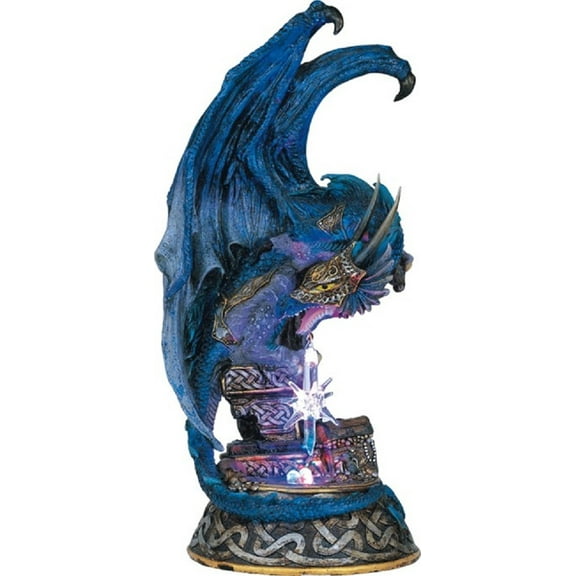 Blue Dragon Light Up LED Medieval Fantasy Figurine Lighted Statue Decoration New