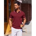 thumbnail image 3 of COOFANDY Mens Knit Polo Golf Shirt Classic Short Sleeve Summer Textured Shirt Regular Fit, 3 of 6