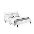thumbnail image 3 of East West Furniture Nolan 3-Piece Wood King Bedroom Set in White & Clover Green, 3 of 7