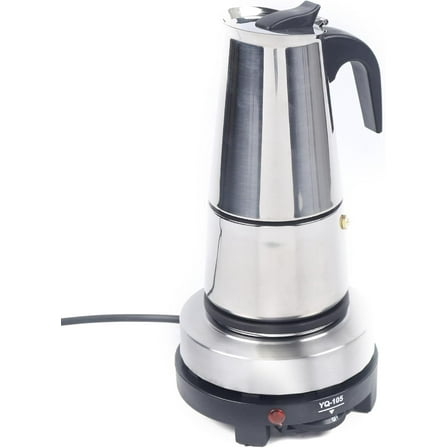 6Cup/300ml Moka Coffee Maker Pot, Stainless Steel Coffee Pot, Percolator, Stovetop Espresso Maker w/Electric Stove