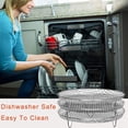 thumbnail image 4 of 8-Inch 3-Layers Air Fryer Rack Stackable Grid Grilling Rack Stainless Steel Round Rack fWV2466, 4 of 5