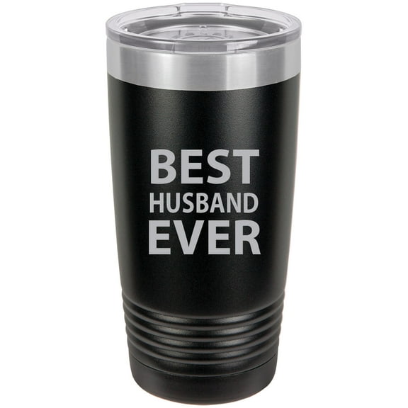 Best Husband Ever Stainless Steel Engraved Insulated Tumbler 20 Oz Travel Coffee Mug, Black