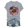 thumbnail image 4 of ORT Womens American Flag T Shirt Patriotic Shirts Short Sleeve Patriotic Shirt 4th of July Tee Tops Crewneck Summer T-Shirt(Z2-Grey,S), 4 of 6