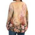 thumbnail image 4 of MLQIDK Women's Plus Size Tops Dressy Fall V Neck Tunic Shirts Ethnic Floral Print T-Shirt Long Sleeve Shirts Boho Tops Dressy Casual Womens Clothing Complexion XL, 4 of 5