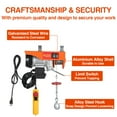 thumbnail image 3 of GloryStar Electric Engine Lift Hoist, 110V Steel Wire Electric Hoist Crane with Double Slings, Designed for Use in Garage, Warehouse, and Factory Environments, 3 of 6
