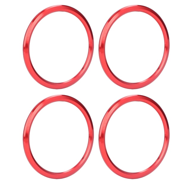 Embellecedor De Cubierta De Ventilación De Aire Acondicionado, Cubierta De Anillo De Salida De CA Llamativa, Aleación De Aluminio Antiarañazos Para Estilo Interior De Coche ANGGREK Rojo