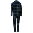 thumbnail image 4 of Noarlalf Womens Pajamas Pajama Set Women Casual Lapel Button Plaid Printing Two Piece Long Sleeve Pajamas Pajamas Suit Pajamas for Women Dark Blue L-2, 4 of 7