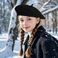 thumbnail image 5 of 1pack Beret Hats Solid Classic Beret Hats for Girls, 5 of 7